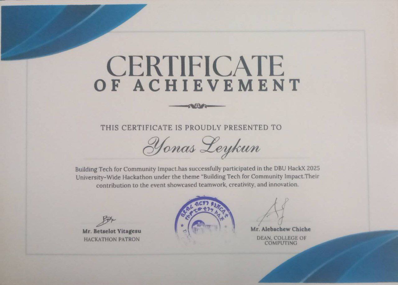 Techtonic Tribe Hackathon Certificate