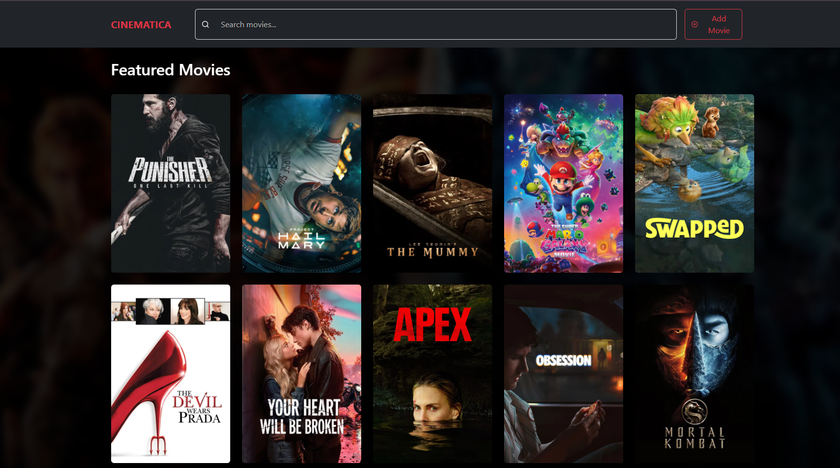 Cinematica Movie Hub Screenshot